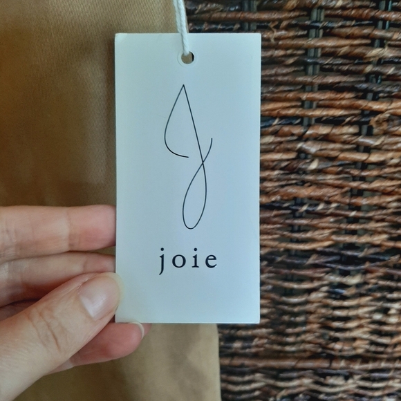 NWT Joie Straight Leg High Rise Tencel Cargo Pants 6 Tan Safari Travel Stretchy - Picture 3 of 7